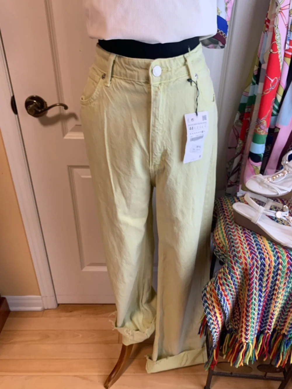 Zara NWT High-Waist Wide-Leg Pants TALL - Picture 4 of 11
